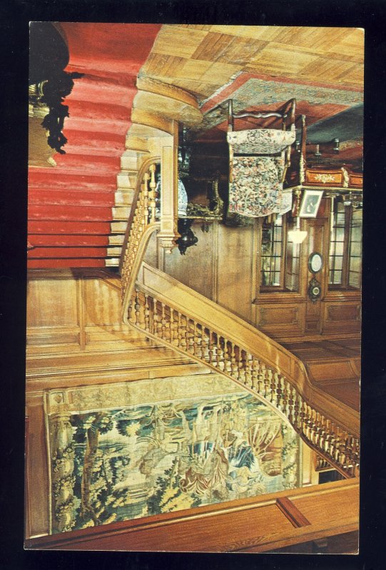 Staatsburg, New York/NY Postcard, Main Stairway In Museum, Ogden Mills Park