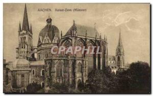 Old Postcard Aachen Kaiser Dom Munster