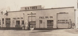 Ames IOWA RPPC c1930 GARAGE Gas Station TOW TRUCK Pure Gasoline U.S. TIRES IA