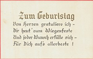 German Zum Geburtstag-Birthday Postcard with Deutsches Reich Stamp