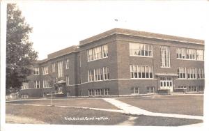 Grayling MI High School~Pvt A J Kowath of South Bend Soldier Mail~RPPC WWI 1946