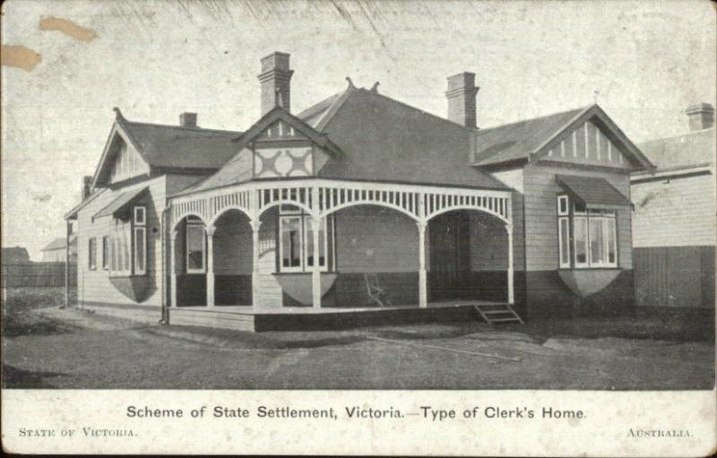 Scheme of State Settlement Victoria Clerk's Home c1910 Postcard