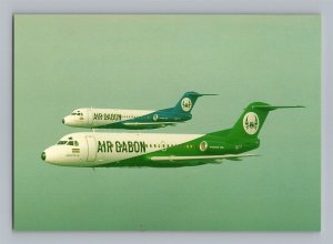 Aviation Airplane Postcard Air Gabon Airlines Fokker F28 BB17