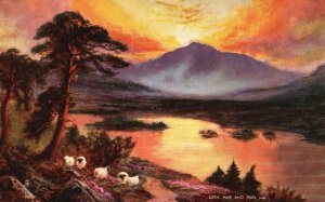 Loch Awe and Ben Lui Scotland Artwork Oilette Tuck's Vintage Postcard