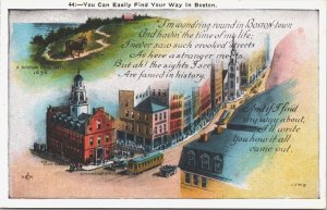 USA You Can Easily Find Your Way In Boston Massachusetts Vintage Postcard 09.42