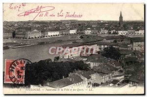 Postcard Old Toulouse panorama of the city and docks