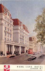 LONDON W.1 UK~PARK LANE HOTEL~ARTIST RENDERING POSTCARD 1950s