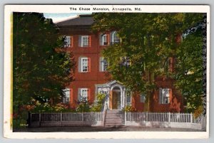 Annapolis Maryland The Chase Mansion Postcard E23