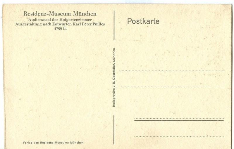 Germany, Residenz-Museum Munchen, Audienzsaal der Hofgartenzimmer Postcard