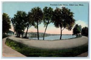 c1910 Fountain Lake Drive Exterior View Albert Lea Minnesota MN Vintage Postcard