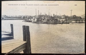 Vintage Postcard 1953 Fishing Boats, Falmouth Heights, Cape Cod, Massachusetts