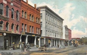 BARRE, VT Vermont  MAIN STREET SCENE  Dr Lynde~Dentist  c1910's Postcard