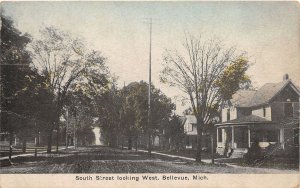 J55/ Bellevue Michigan Postcard c1910 South Street Homes Residence 294