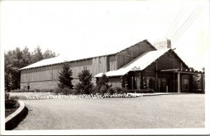 Real Photo Postcard The Pines Theatre Houghton Lake Prudenville Michigan~133016