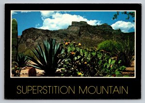 View Of Superstition Mountain Arizona Vintage Unposted Postcard