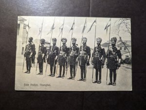 Mint British Hong Kong Franked Postcard Sikh Police in Shanghai