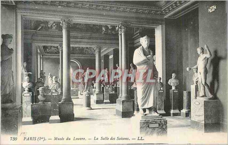 Old Postcard Louvre Museum Paris (I) The Hall of Seasons