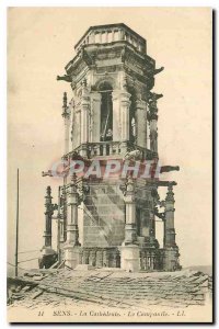 Old Postcard Sens La Cathedrale The Campanile