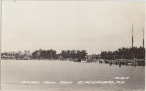 Florida FL Real Photo RPPC Postcard c1940s ST PETERSBURG Central Yacht Basin