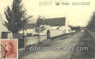 Ferme de la Hale Sainte Waterloo, Belgium 1920 Stamp on front 