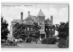 1907-15 Postcard Main Building I. O. O. F. Home Lincoln Illinois Albertype Co