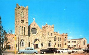 El Paso TX St Clement Oldest Protestant Church Old Cars, Postcard