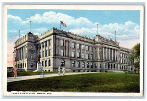 c1920s Omaha High School Exterior Roadside Omaha Nebraska NE Unposted Postcard