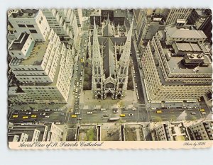 Postcard Aerial View of St. Patrick's Cathedral, New York City, New York