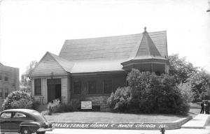 North Chicago Illinois~Presbyterian Church~Wittenberger Pastor~1940s Car~RPPC