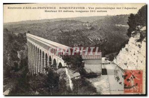 Old Postcard Environs of Aix en Provence Roquefavour Panoramic Aqueduct