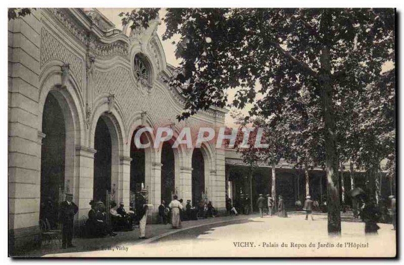 Vichy Old Postcard Palace ajrdin rest of & # 39hopital