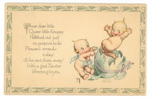 Kewpies by Rose O'Neill. Pub. By Gibson Art . Easter- Hatched