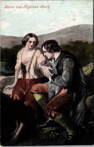Valentine's Postcard Valesque Series Burns And Highland Mary Scotland JL15