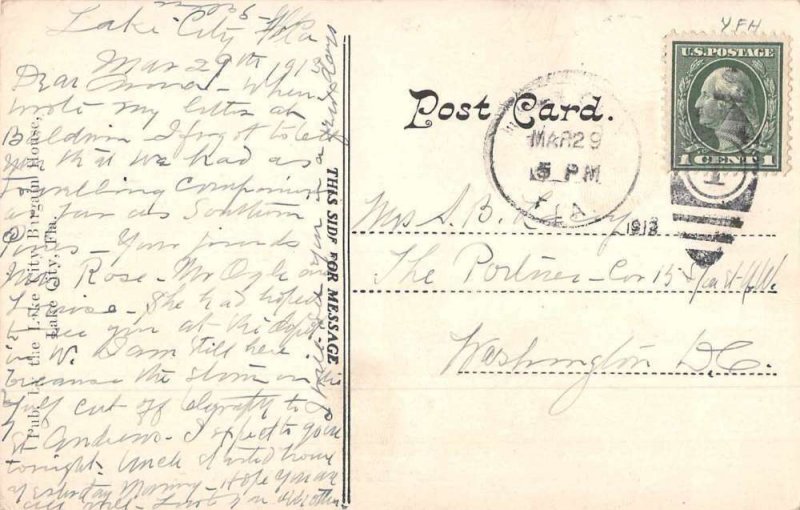 Lake City Florida view of outside Elk's Home vintage pc CC803 