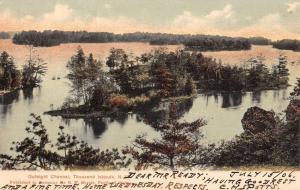 Thousand Islands New York Outsight Channel Birdseye View Antique Postcard K37427 