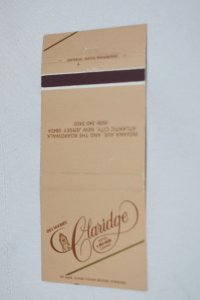 Del Webb's Claridge Hotel and Casino Atlantic City NJ 30 Strike Matchbook Cover