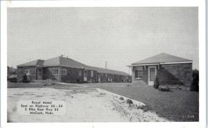McCOOK, NE  Nebraska    ROYAL  MOTEL   c1940s   Roadside    Postcard