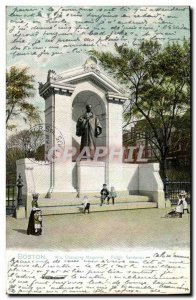 Old Postcard Boston Public Gardens Channing Memoria