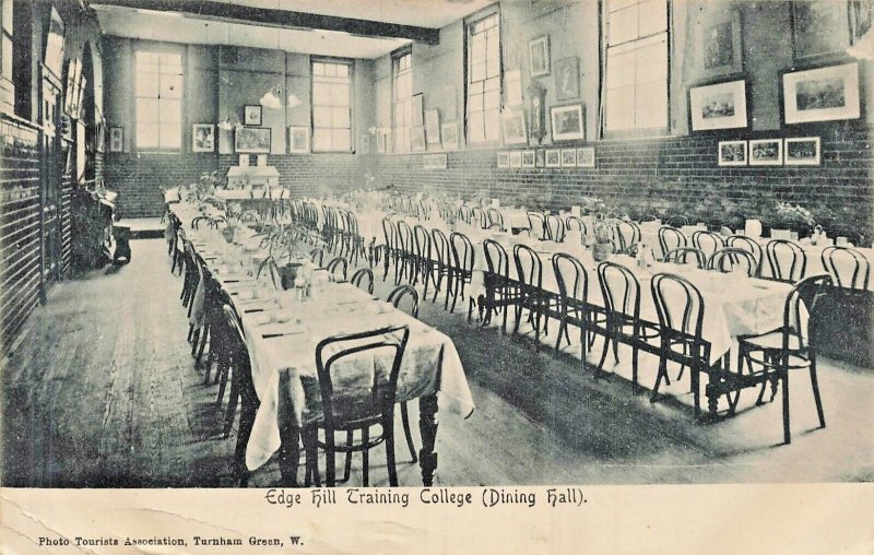 LIVERPOOL ENGLAND~EDGE HILL COLLEGE-DINING HALL~1904 TOURIST ASSO PHOTO POSTCARD