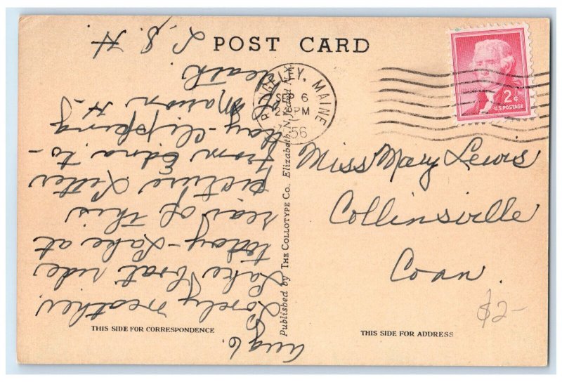 1956 View of Rangeley Lake Hotel Rangeley Maine ME Vintage Posted Postcard