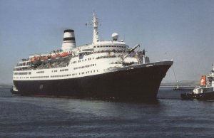 MV Marco Polo Ship at Table Bay South Africa Fuji Photo Postcard