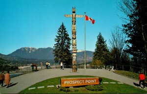 Canada Vancouver Stanley Park The Lookout At Prospect Point With Totem Pole