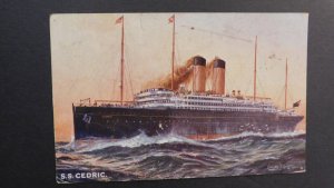 1939 Ship Postcard Cover To Calgary Alberta Canada SS Cedric