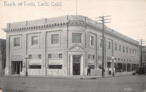 Lodi California Bank of Lodi Vintage Postcard AA26592