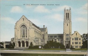 Postcard St Paul Methodist Church Houston Texas TX