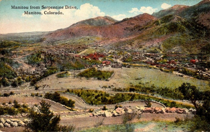 Colorado Manitou View From Serpentine Drive Curteich