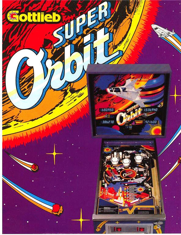 Super Orbit Pinball Machine Flyer 1983 Original NOS Arcade Game Retro ...