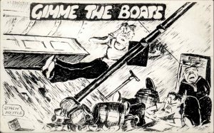 WWI Navy Military Comic Drunk Sailors Jack Kettle Vintage RPPC PC