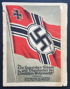 THIRD 3rd REICH ORIGINAL CARD  SET WRAPPER  KLEIN -  WEHRMACHT FLAGS & STANDARDS