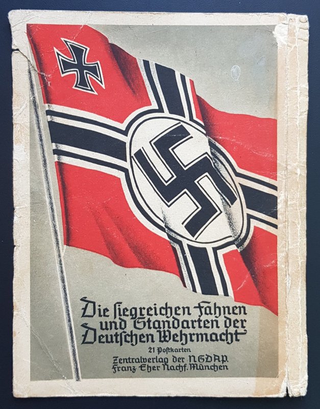 THIRD 3rd REICH ORIGINAL CARD  SET WRAPPER  KLEIN -  WEHRMACHT FLAGS & STANDARDS